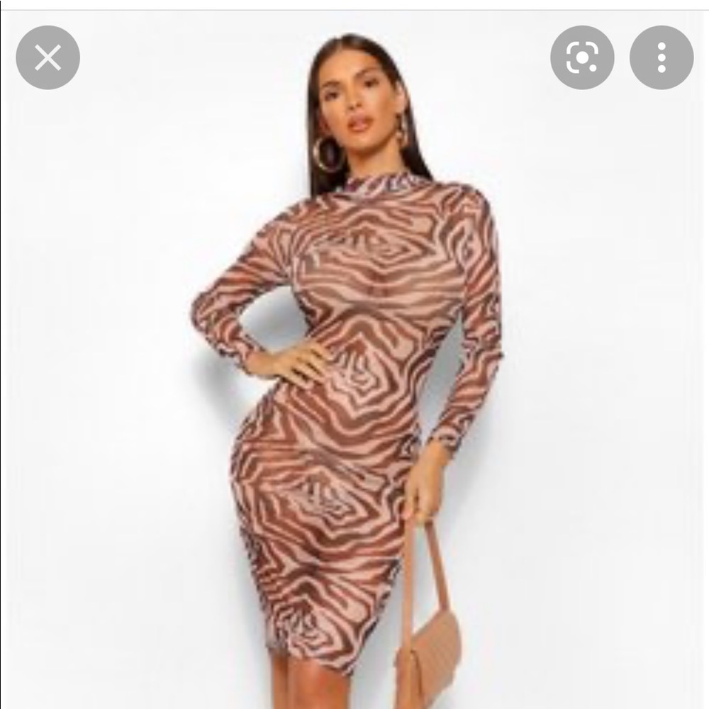 NWTS. Mesh Animal Print Dress 🐅 🦓 - Picture 6 of 8